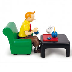 Tintin and Snowy Tea Scene