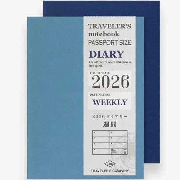 Traveler's Passport Size Diary Refill 2026 Weekly