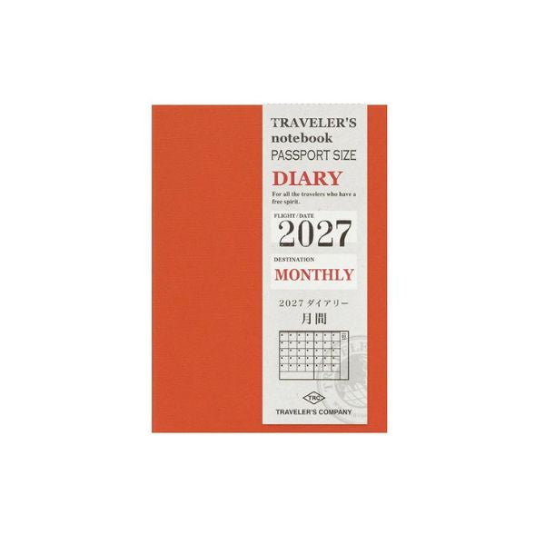 Traveler's Passport Size Diary Refill 2027 Monthly