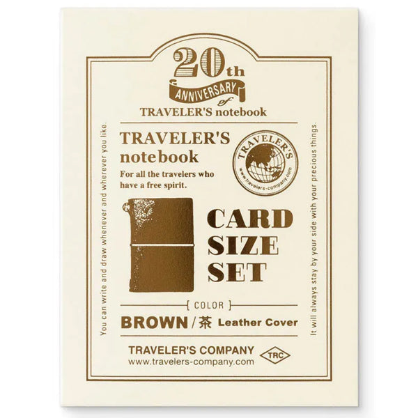 Traveler's Notebook Card Size 20th Anniversary Set Brown
