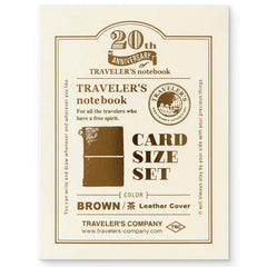 Traveler's Notebook Card Size 20th Anniversary Set Brown