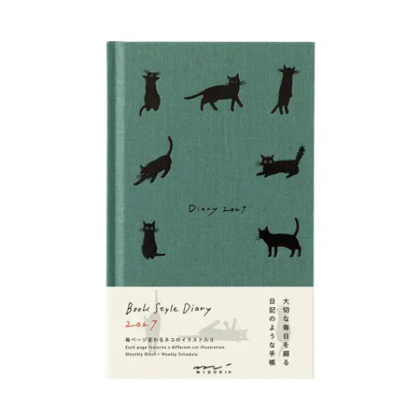 Book Style Diary Green Cat 2027