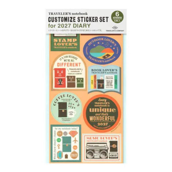 Traveler's Customised Sticker Set for Diary 2027 6 Sheets