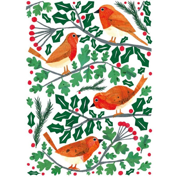 Robins In Holly Tree Charity Card Pack