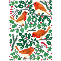 Robins In Holly Tree Charity Card Pack