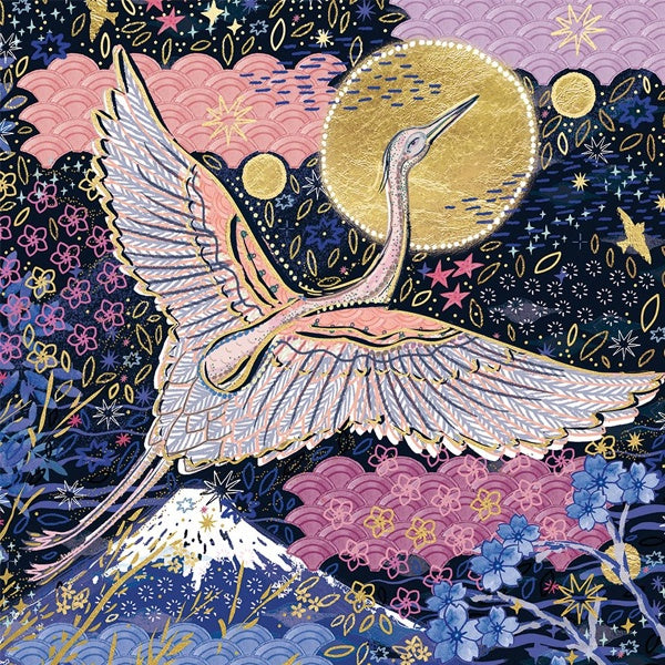 Japanese Crane in Flight Card