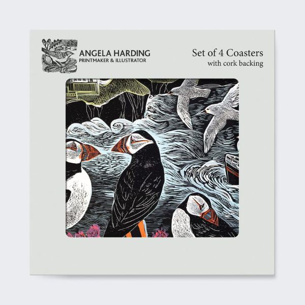 Angela Harding Puffin Coasters set of 4