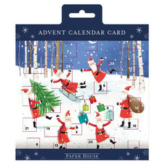 Dancing Santas Advent Card