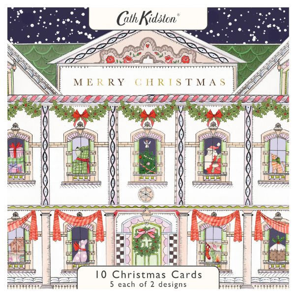 Festive Town House Christmas Card Pack