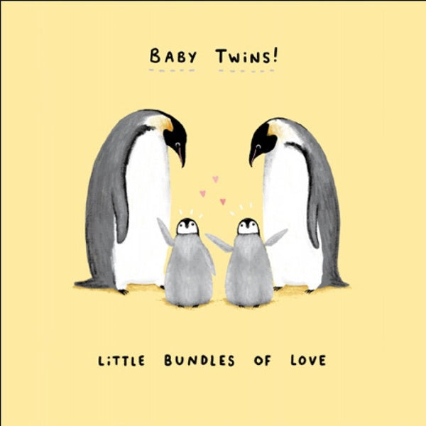 Baby Twins Penguin Card
