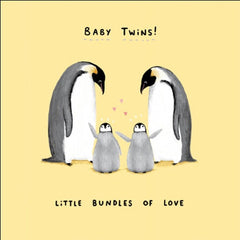 Baby Twins Penguin Card
