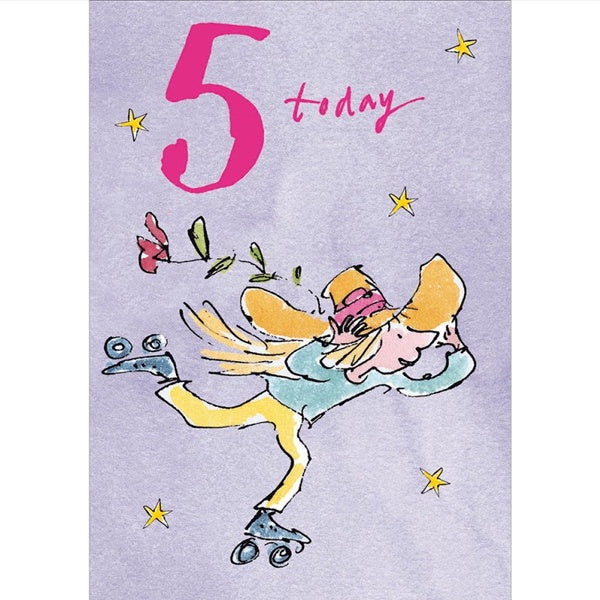 5 Today Rollerskater Quentin Blake Card