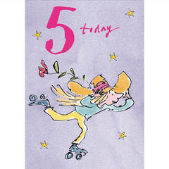 5 Today Rollerskater Quentin Blake Card
