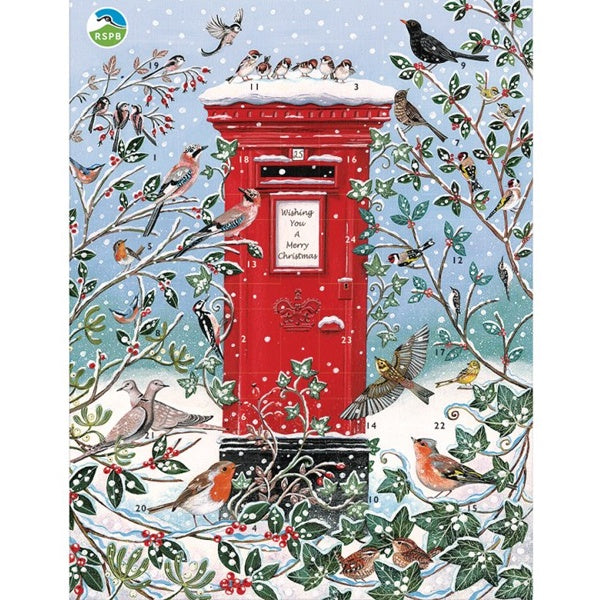 RSPB Chrismas Postbox Traditional Advent Calendar