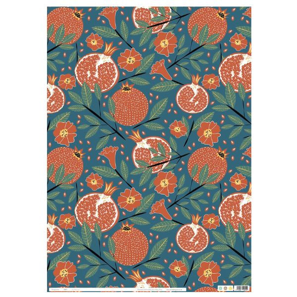 Pomegranates Gift Wrap Sheet