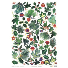 Winter Greenery Gift Wrap Sheet