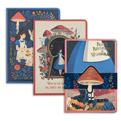 Alice in Wonderland B6 Journals Set of 3
