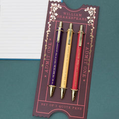 Shakespeare Set of 3 Metal Pens