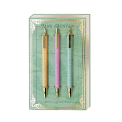 Jane Austen Set of 3 Metal Pens