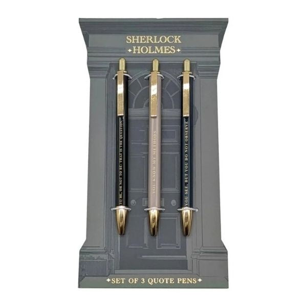 Sherlock Holmes Set of 3 Metal Pens