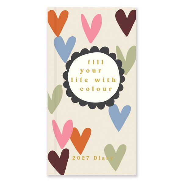 2027 Caroline Gardiner Hearts Prints Slim Diary