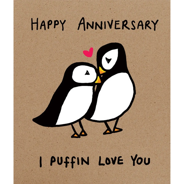 Happy Anniversary I Puffin Love You Card