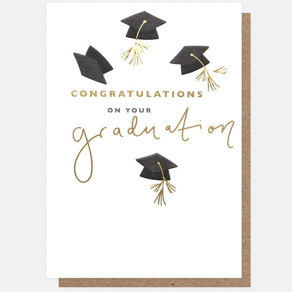 Congratulations On Your Graduation Hats In The Air Card