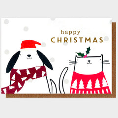 Happy Christmas Dog & Cat Pack of 10 Cards