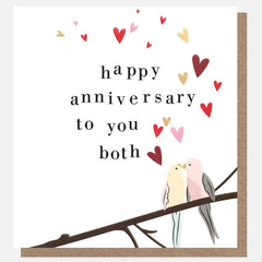 Happy Anniversary to You Both Lovebirds Card