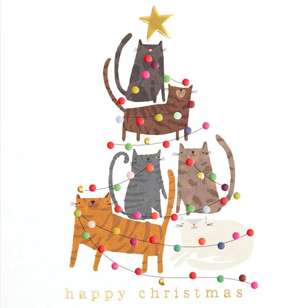 Happy Christmas Cat Tree Card