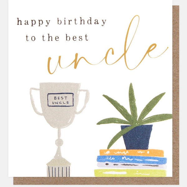 Happy Birthday To The Best Uncle Trophy Card