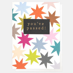 You've Passed Colourful Stars Card