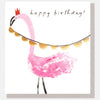 Happy Birthday Flamingo with Crown Card