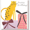 Happy Birthday Leopard with Presents Card