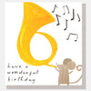 Have a Wonderful Birthday Mouse with French Horn Card