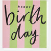 Happy Birthday Lime and Pink Stripe Card