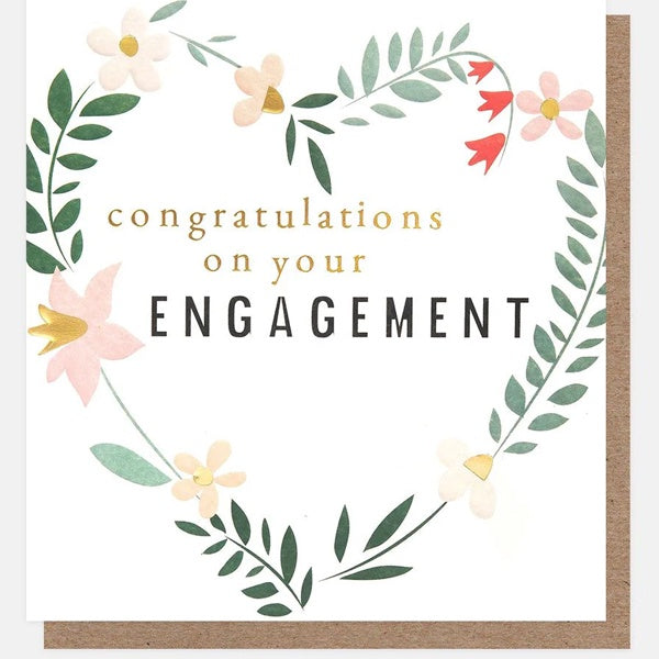 Congratulations on Your Engagement Heart Wreath Card