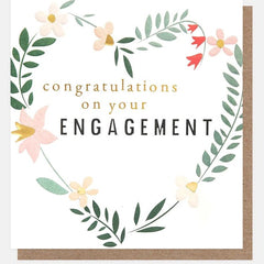 Congratulations on Your Engagement Heart Wreath Card