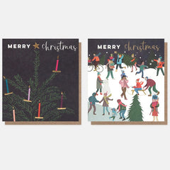 Candles In Tree & Snow-time Fun Scene Mixed Charity Pack