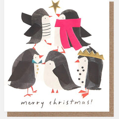 Merry Christmas Dressed Up Penguins Card Pack
