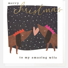 Merry Christmas To My Amazing Wife Dogs Card