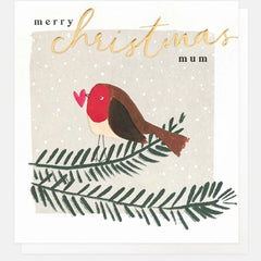 Merry Christmas Mum Robin Card