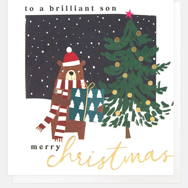 Merry Christmas To A Brilliant Son Bear Card