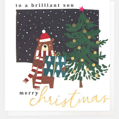 Merry Christmas To A Brilliant Son Bear Card