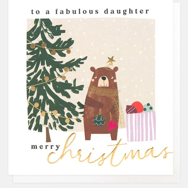 Merry Christmas To A Fabulous Daughter Bear Card