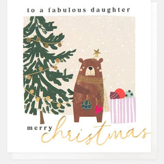 Merry Christmas To A Fabulous Daughter Bear Card