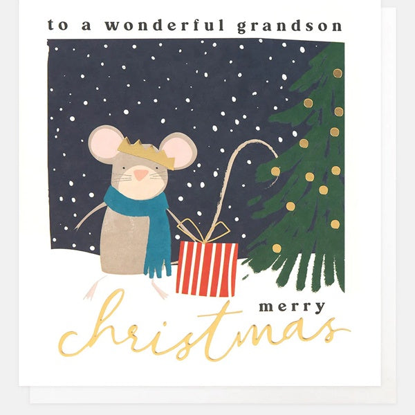 Merry Christmas To A Wonderful Grandson Mouse Card