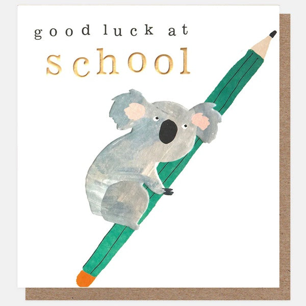 Good Luck at School Koala on Pencil Card