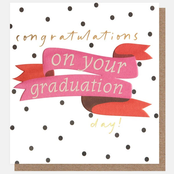 Congratulations on your Graduation Day Pink Banner Card
