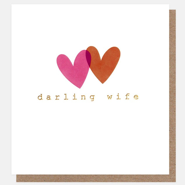Darling Wife Overlapping Hearts Card